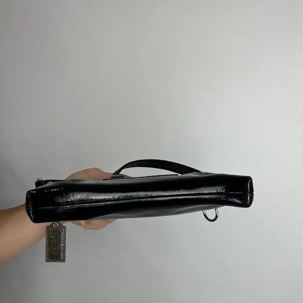 Coach Poppy Vintage Y2K Black Patent Leather Shoulder Mini Bag